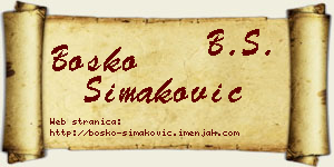 Boško Simaković vizit kartica